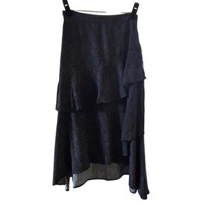 Cotton On Black and‎ White Tiered Midi Skirt